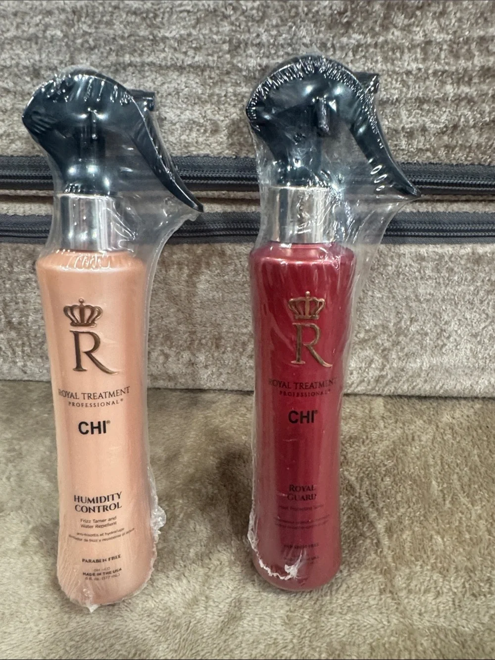 CHI Royal Treatment Humidity Control & Royal Guard Spray Duo - Peach & Burgundy